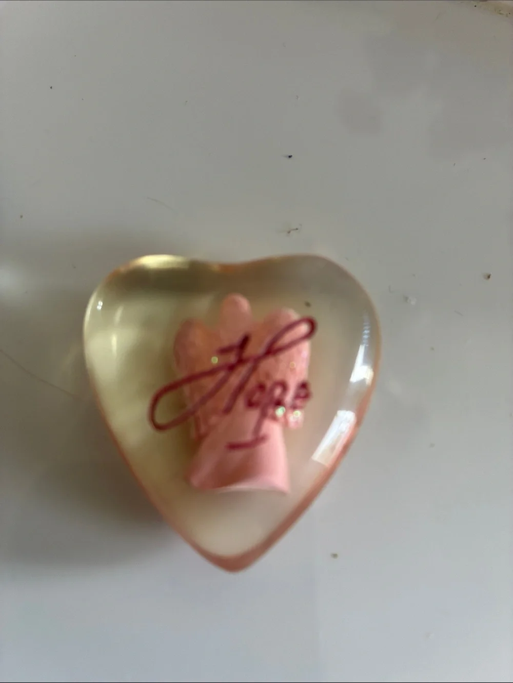 Heart Angel Resin plus a second angel Paperweight - Pink